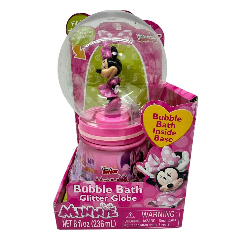 Minnie Mouse Glitter Globe Bubble Bath Cotton Candy Scented NIB